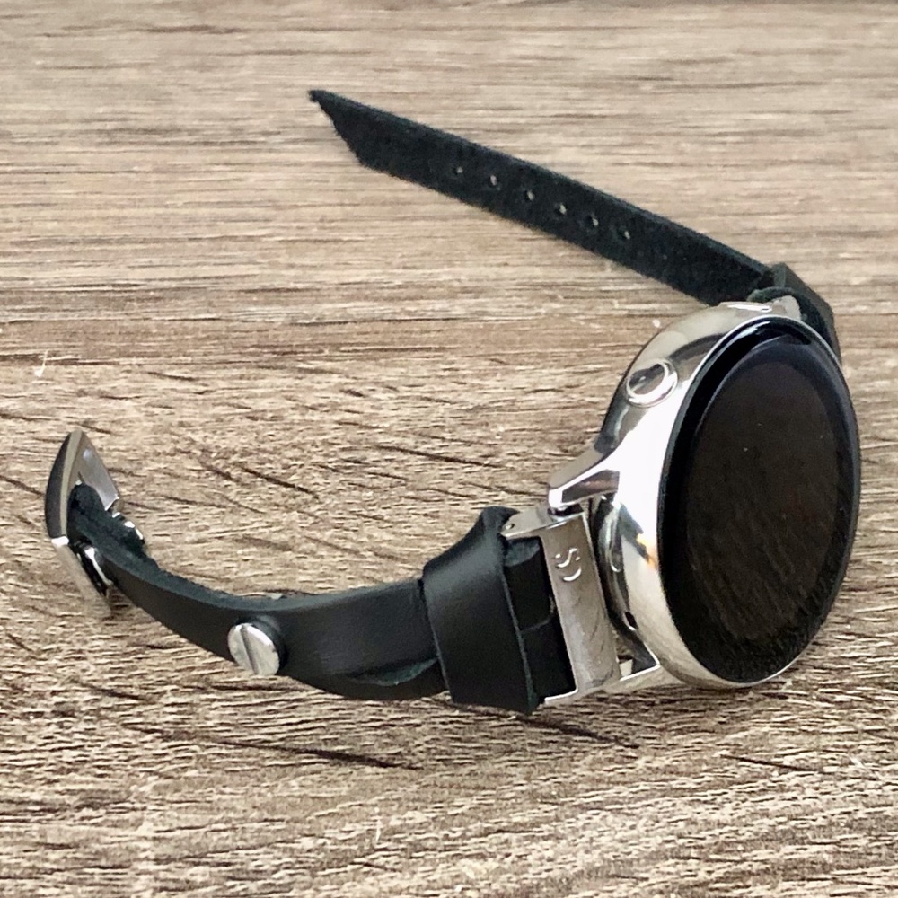 Galaxy Watch Active Band Leather & Silver Bracelet